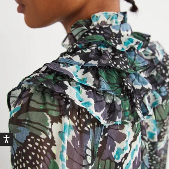 NWT Boden Ruffle Neck Shirt, US 12 - Picture 2 of 12